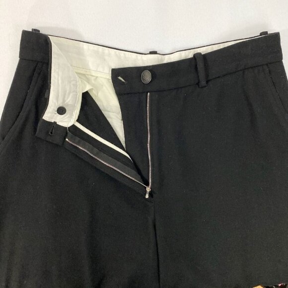 RAG & BONE BLACK WOOL BLEND HIGH RISE WIDE CROP LEG TROUSERS - 10 - Picture 6 of 10